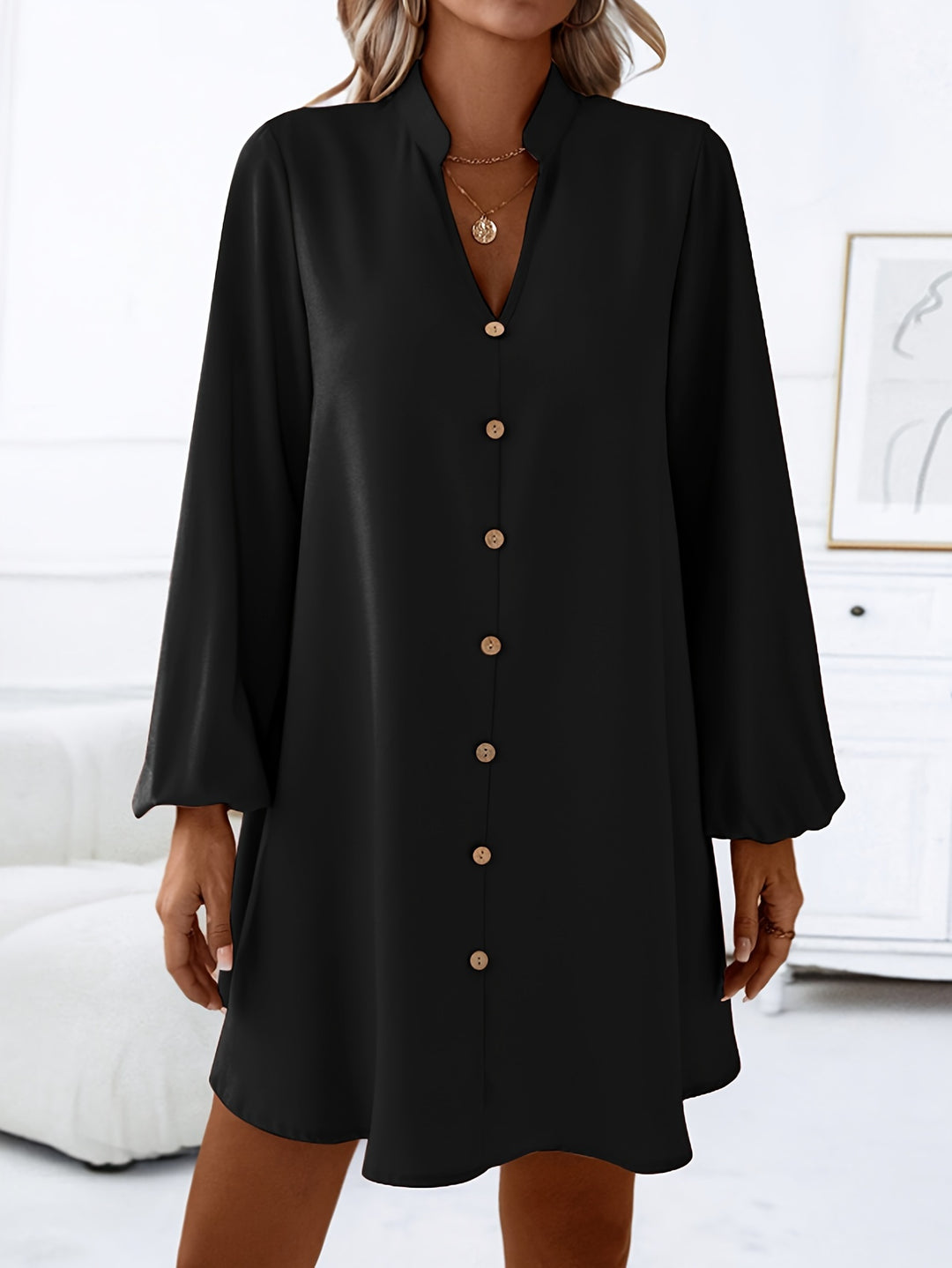 Eleanora | Relaxed Button-Front Shirt Dress