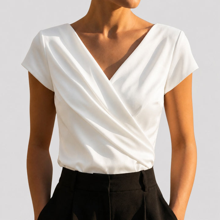 Caroline | Draped Wrap Blouse