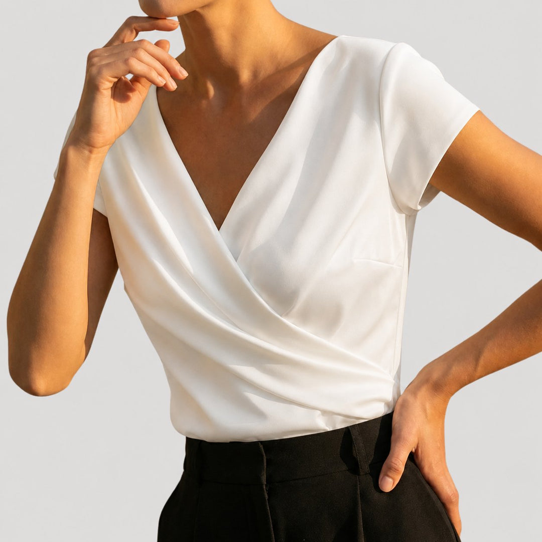 Caroline | Draped Wrap Blouse