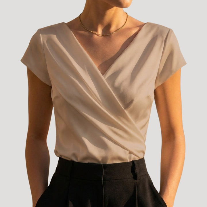 Caroline | Draped Wrap Blouse