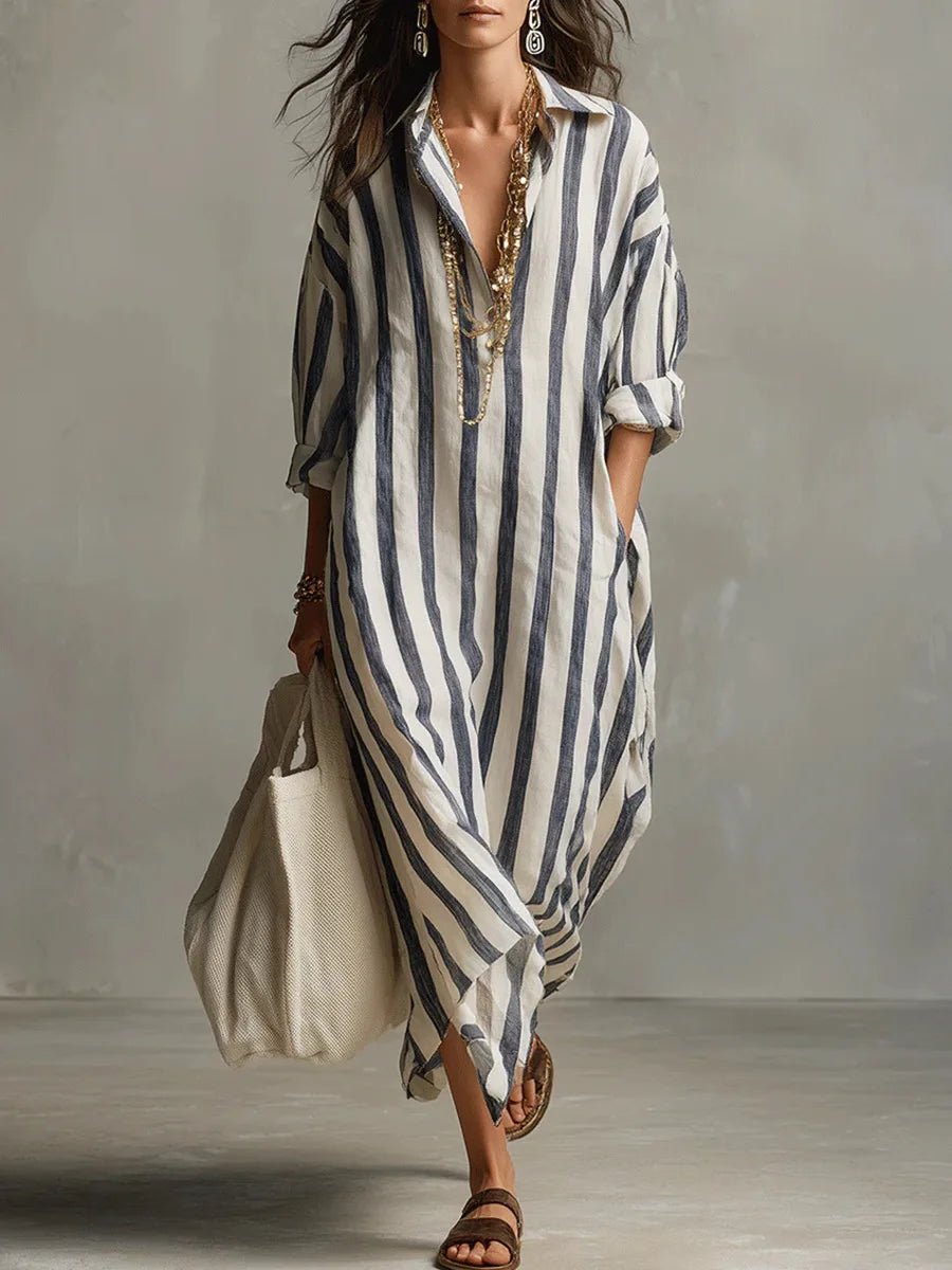 Anwen | Relaxed Striped Shirt Dress
