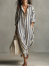 Anwen | Relaxed Striped Shirt Dress