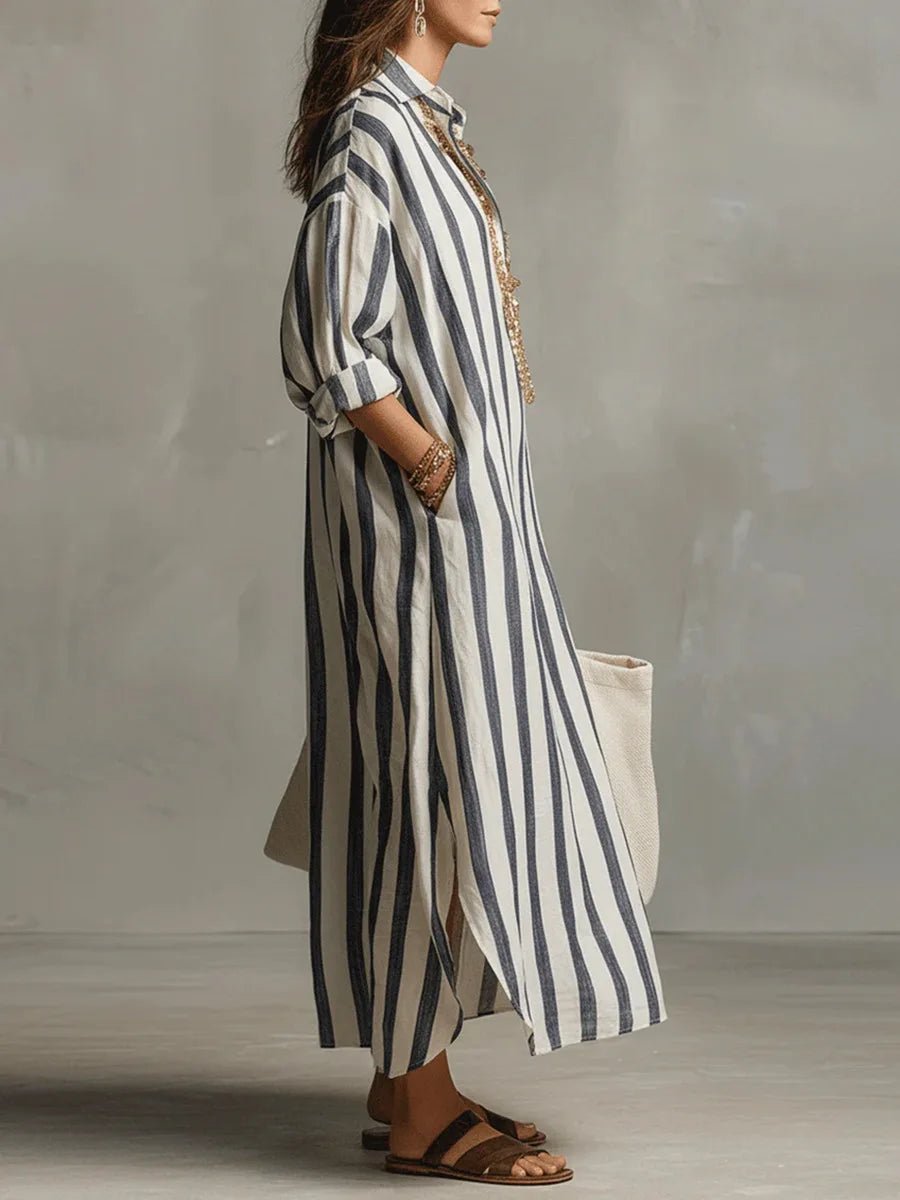 Anwen | Relaxed Striped Shirt Dress
