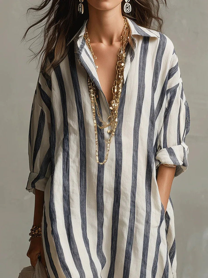 Anwen | Relaxed Striped Shirt Dress