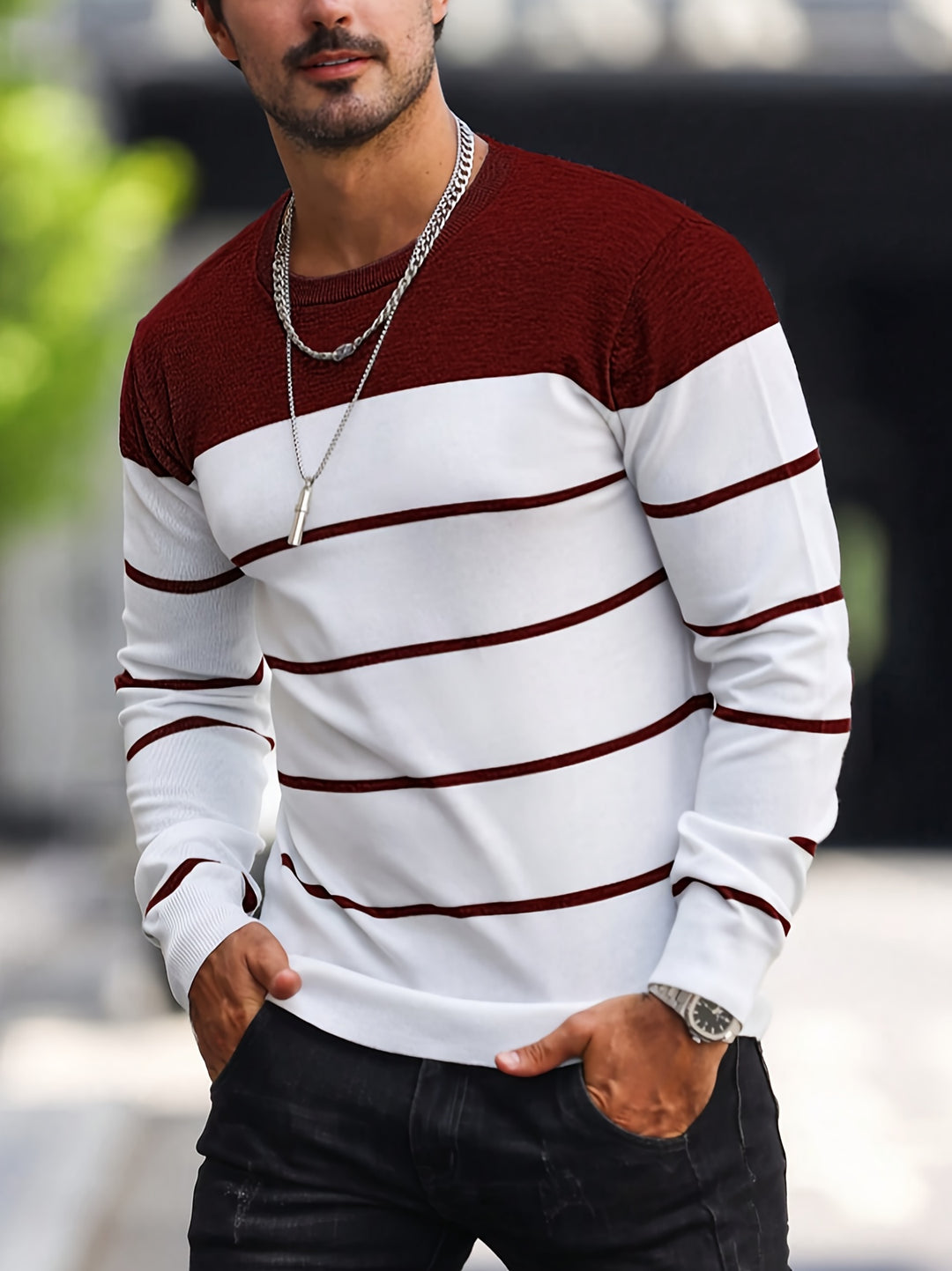 Harvey | Striped Crew Neck Sweater