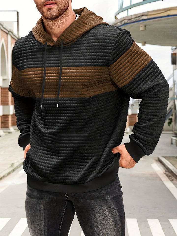Grayson | Textured Color-Block Hoodie