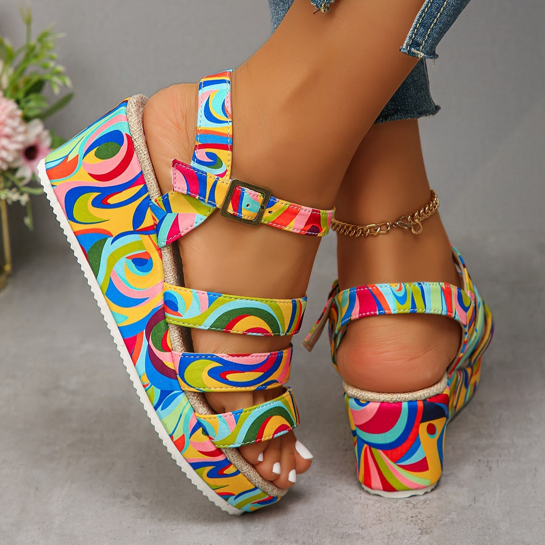 Selora | Women's Platform Ankle Strap Sandals — Open Toe