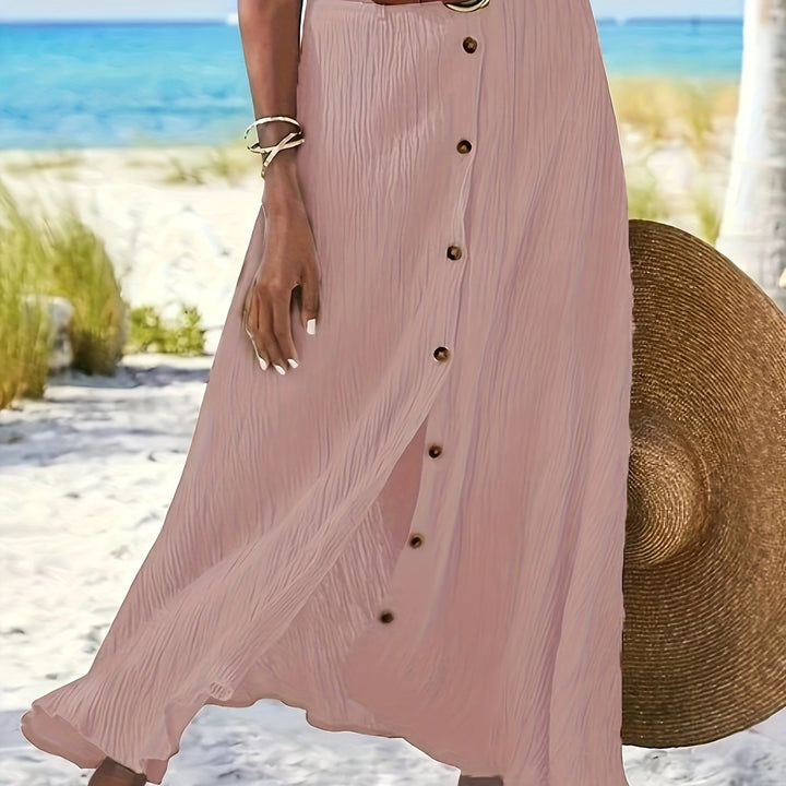 Diane | Button-Front A-Line Maxi Skirt