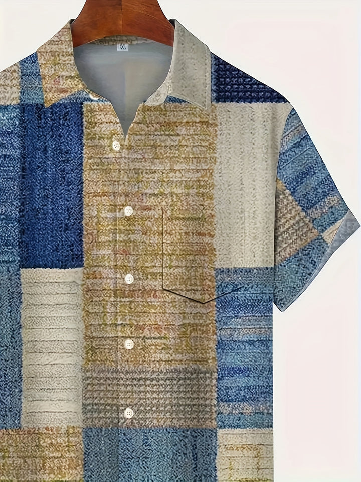 Gable | Men's Coloured Geometric Short Sleeve Shirt