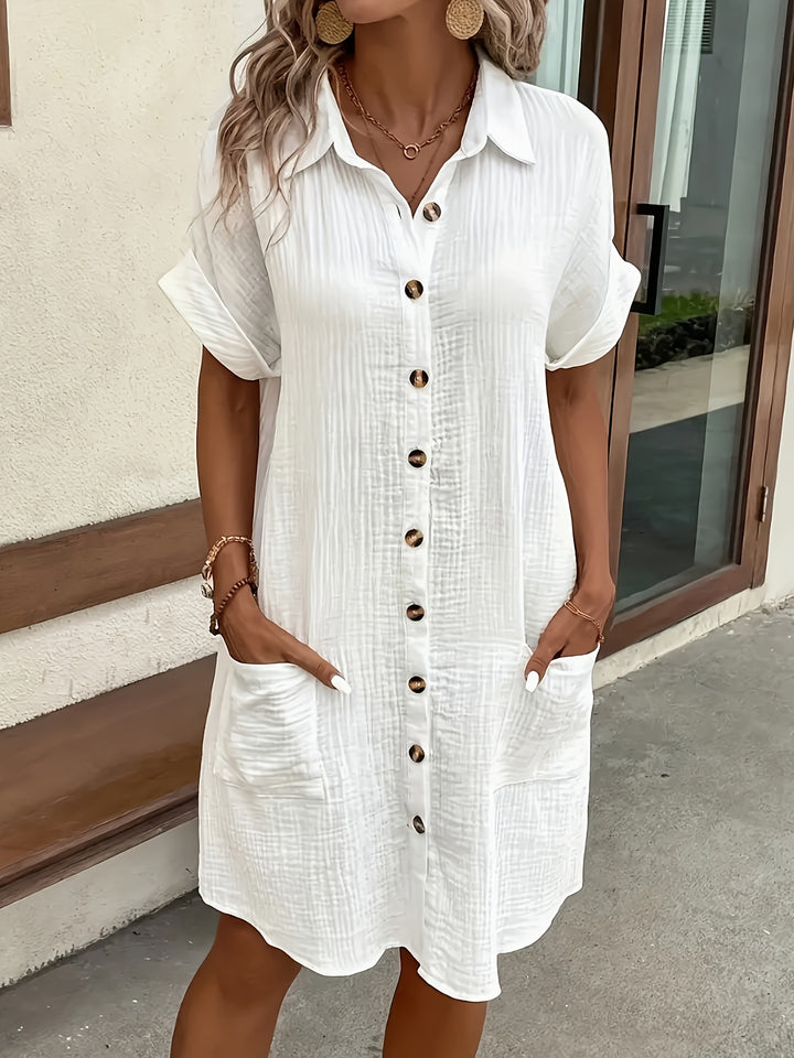 Estelle | Relaxed Button-Front Shirt Dress