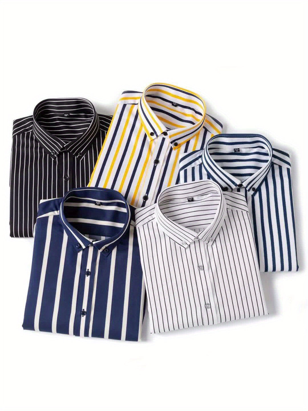 Stroud | Men's Slim Fit Bold Stripe Long Sleeve Dress Shirt