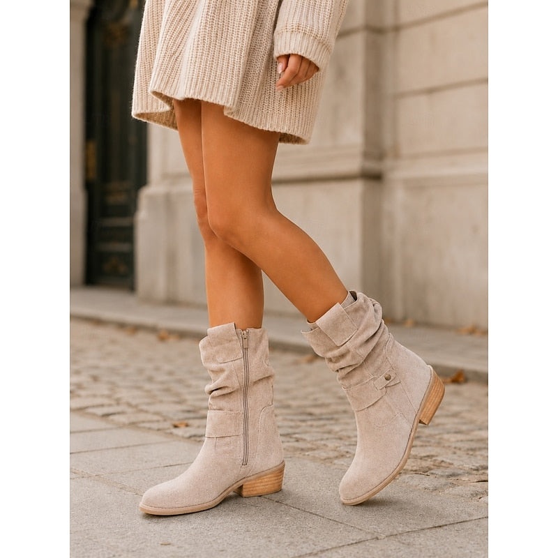 Pamela | Slouchy Buckle Ankle Boots