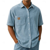 Alan | Men's Corduroy Short Sleeve Shirt