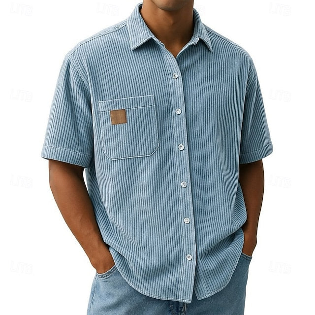 Alan | Men's Corduroy Short Sleeve Shirt