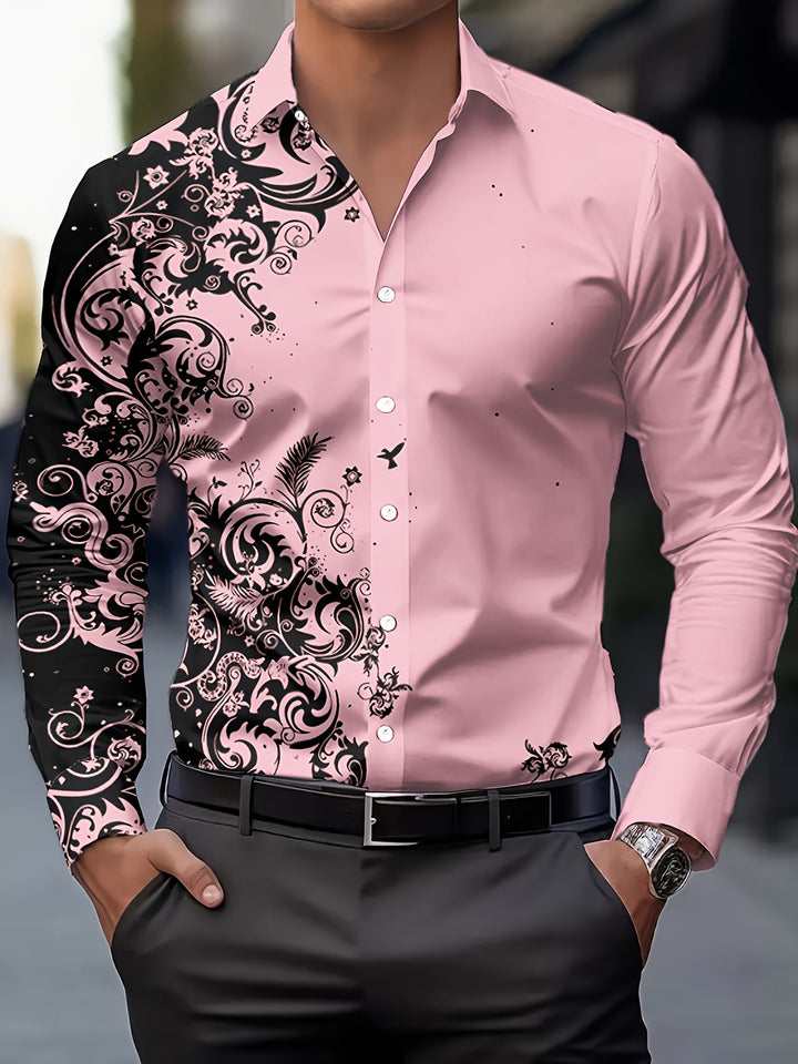 Walter | Men's Baroque Print Long Sleeve Shirt