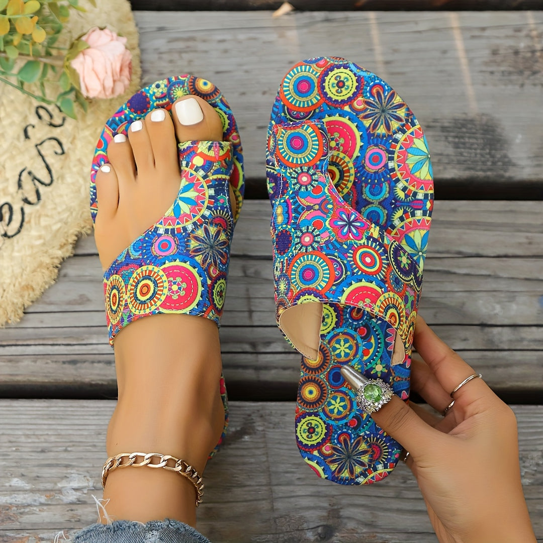 Bethany | Bohemian Print Slide Sandals