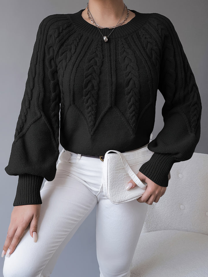Waverly | Cable-Knit Lantern Sleeve Sweater
