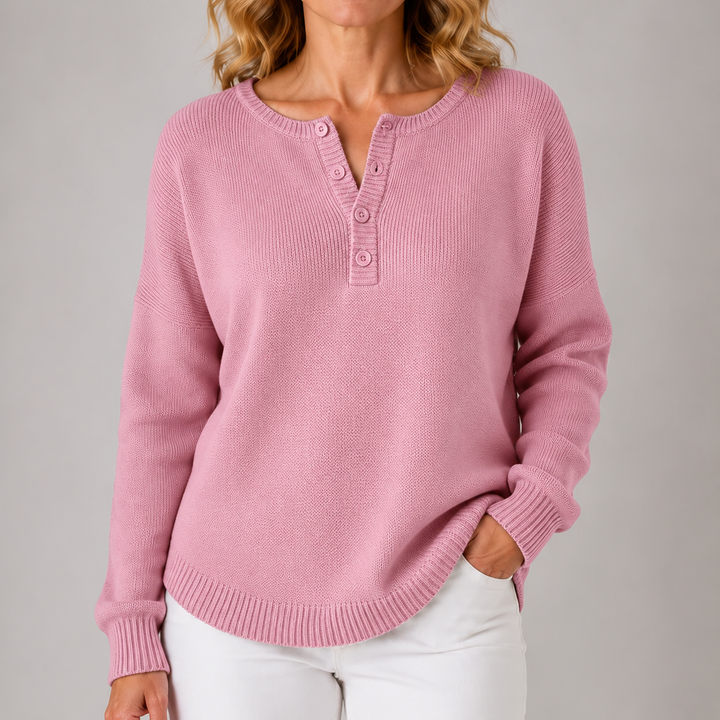 Carol | Classic Button Henley Sweater