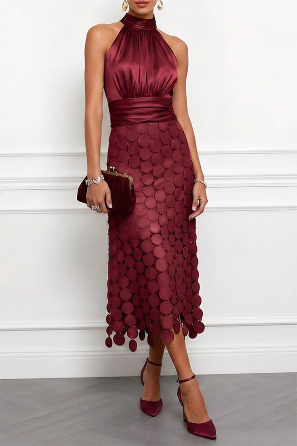 Audrey | Sculpted Halter Midi Dress