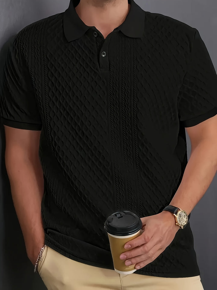 Elias | Textured Short-Sleeve Polo Shirt