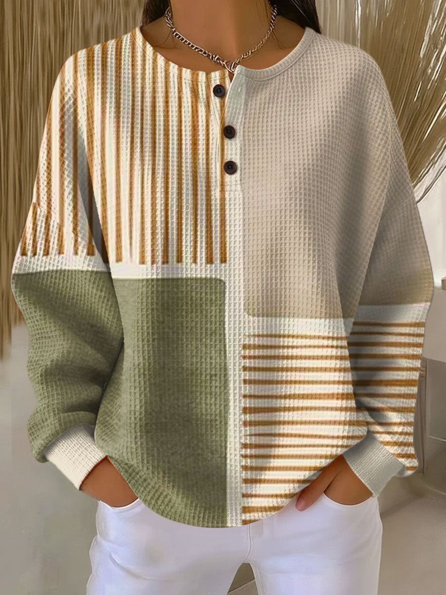 Leonora | Colour-Block Henley Top