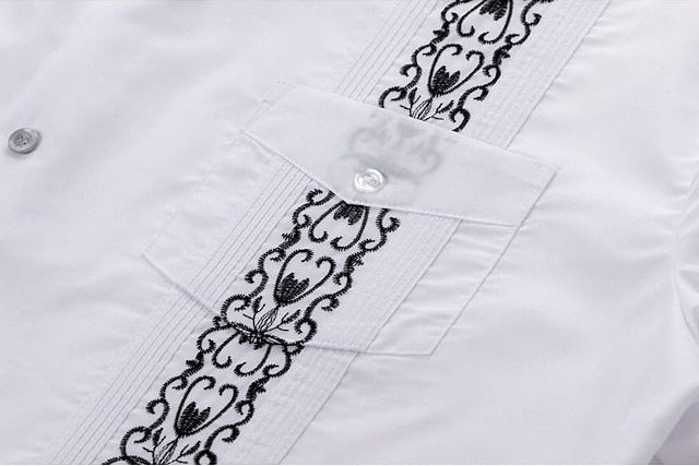 Julius | Men's Embroidered Guayabera Short Sleeve Shirt