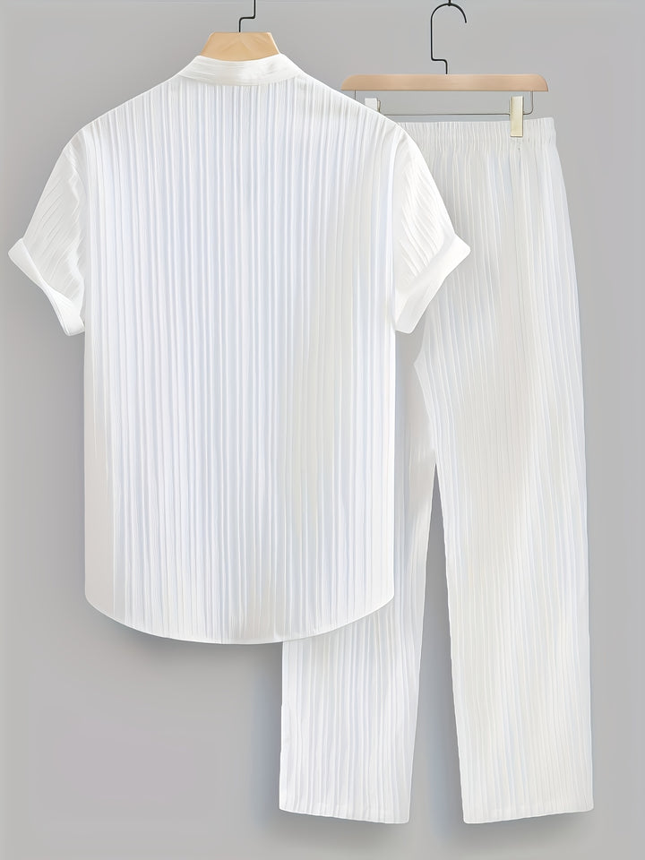 Felix | Men's Pleated Stand Collar Two-Piece Set