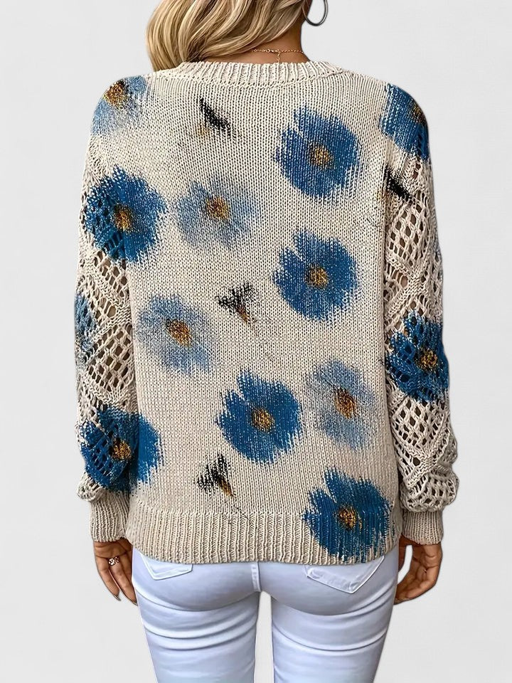Nell | Floral V-Neck Sweater