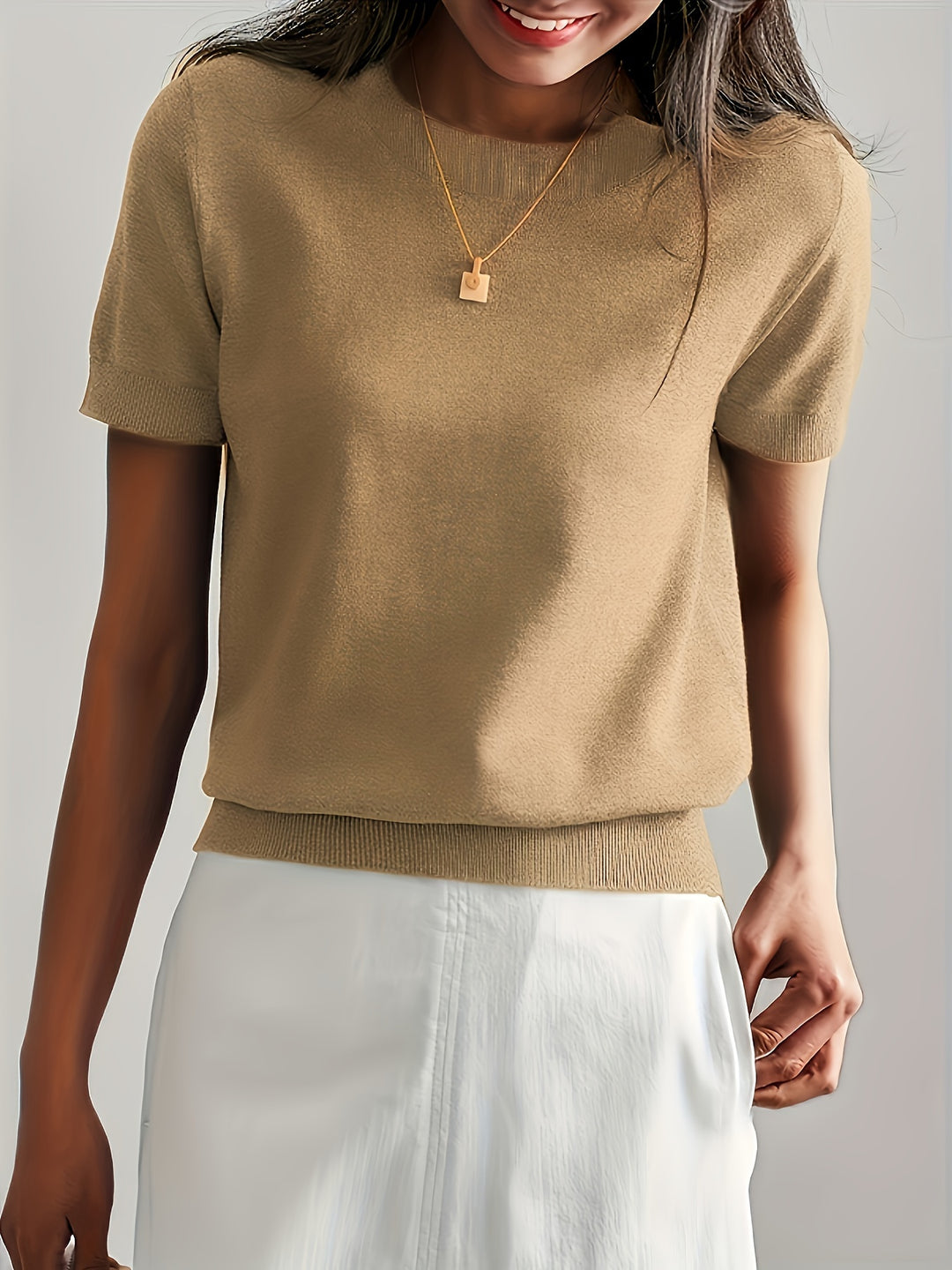 Margot | Refined Short-Sleeve Knit Top