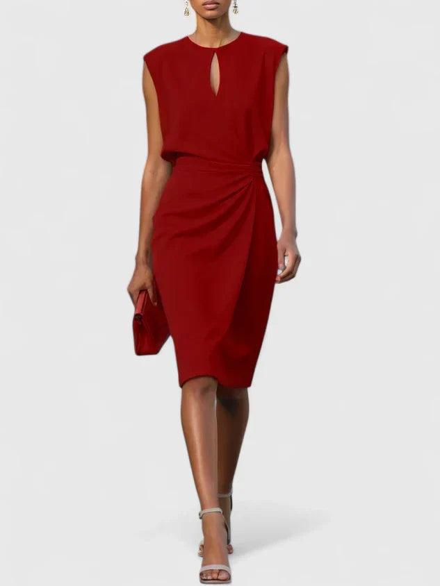 Vera | Elegant Draped Midi Dress