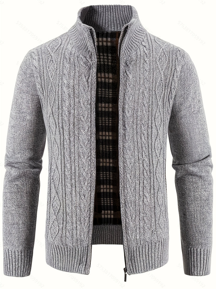 Rupert | Cable-Knit Stand-Collar Cardigan