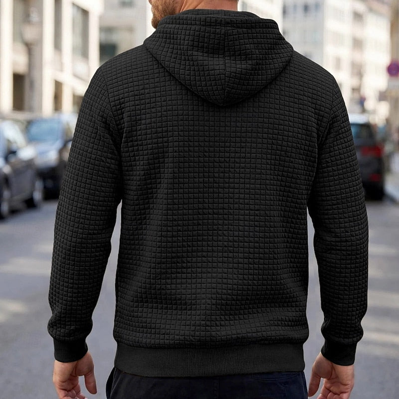 Miles | Textured Hooded Pullover Hoodie
