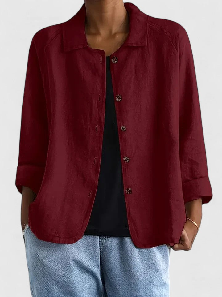 Bryony | Relaxed Collared Button-Front Shirt