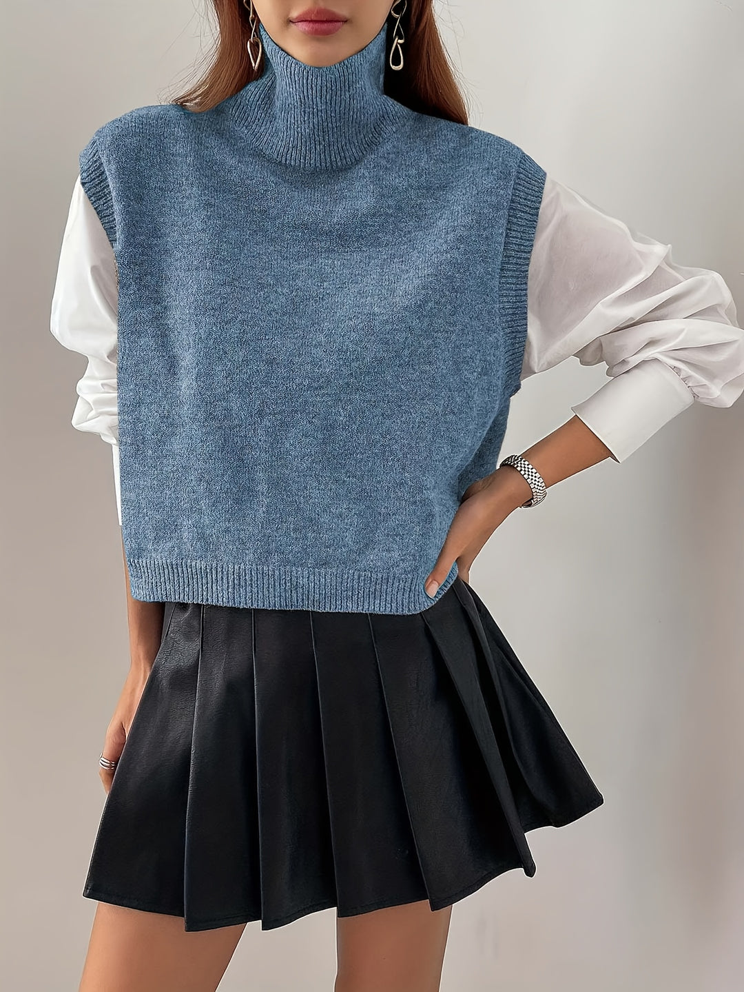 Elspeth | Elegant High-Neck Sweater Vest