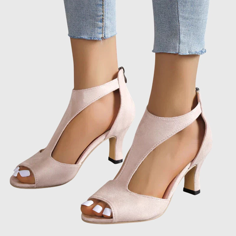Elise | Open-Toe Block Heels