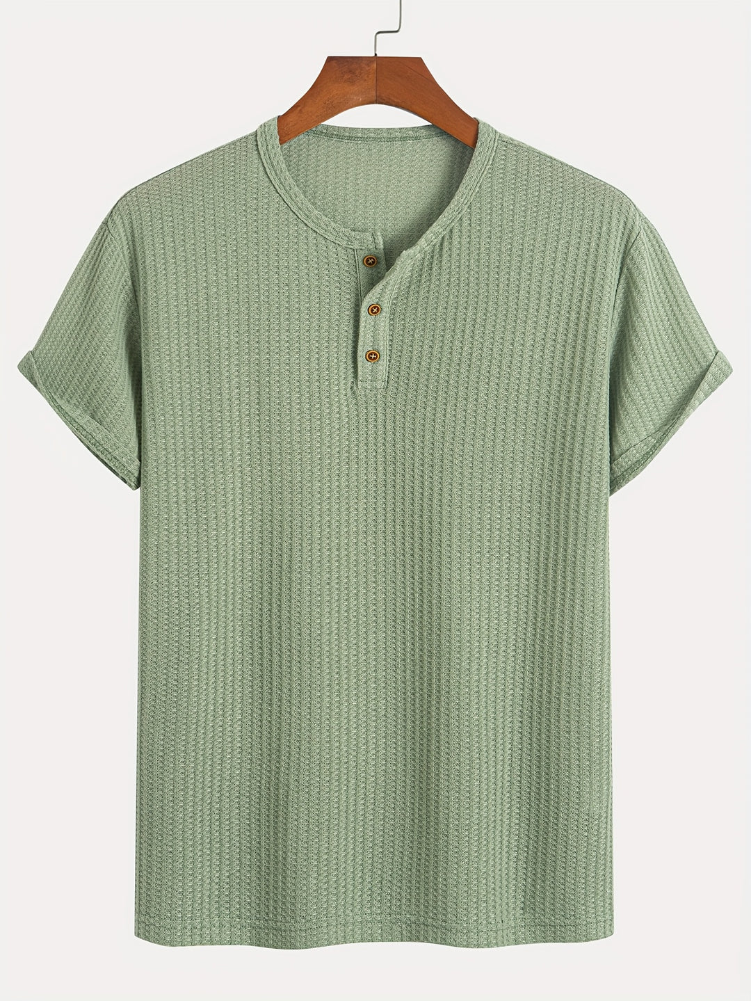 Augustus | Men's Ribbed Knit Henley T-Shirt