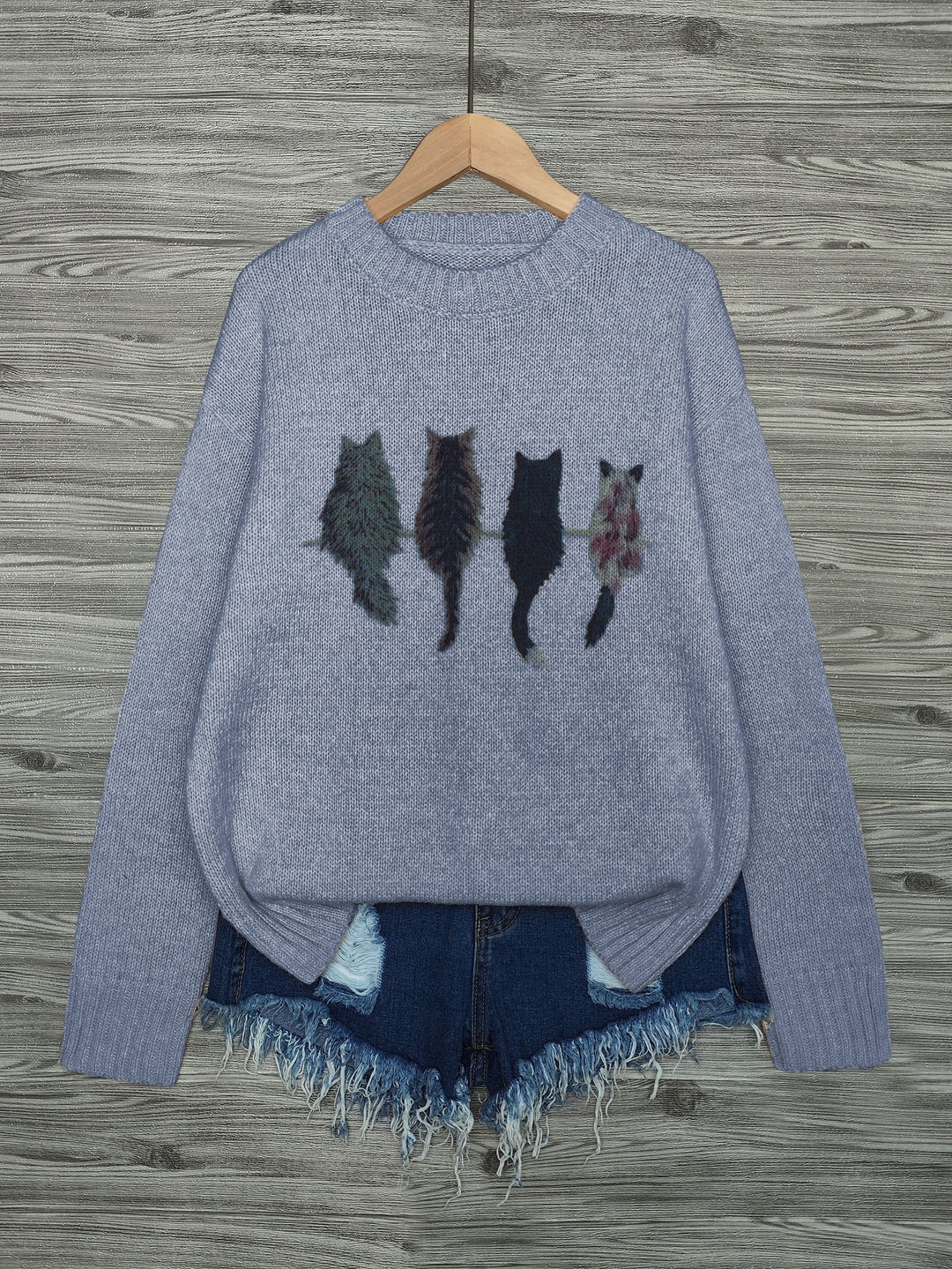 Lydia | Cozy Cat-Print Sweater