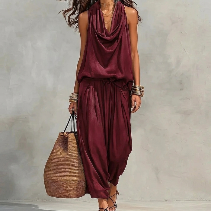 Estelle | Draped Halter Two-Piece Set