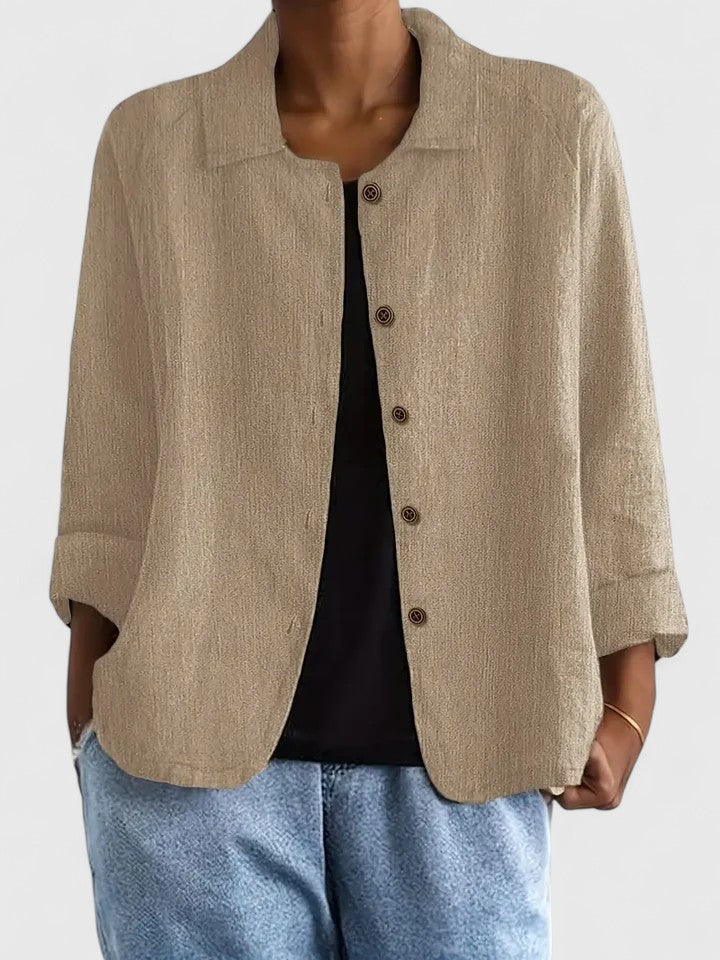 Bryony | Relaxed Collared Button-Front Shirt