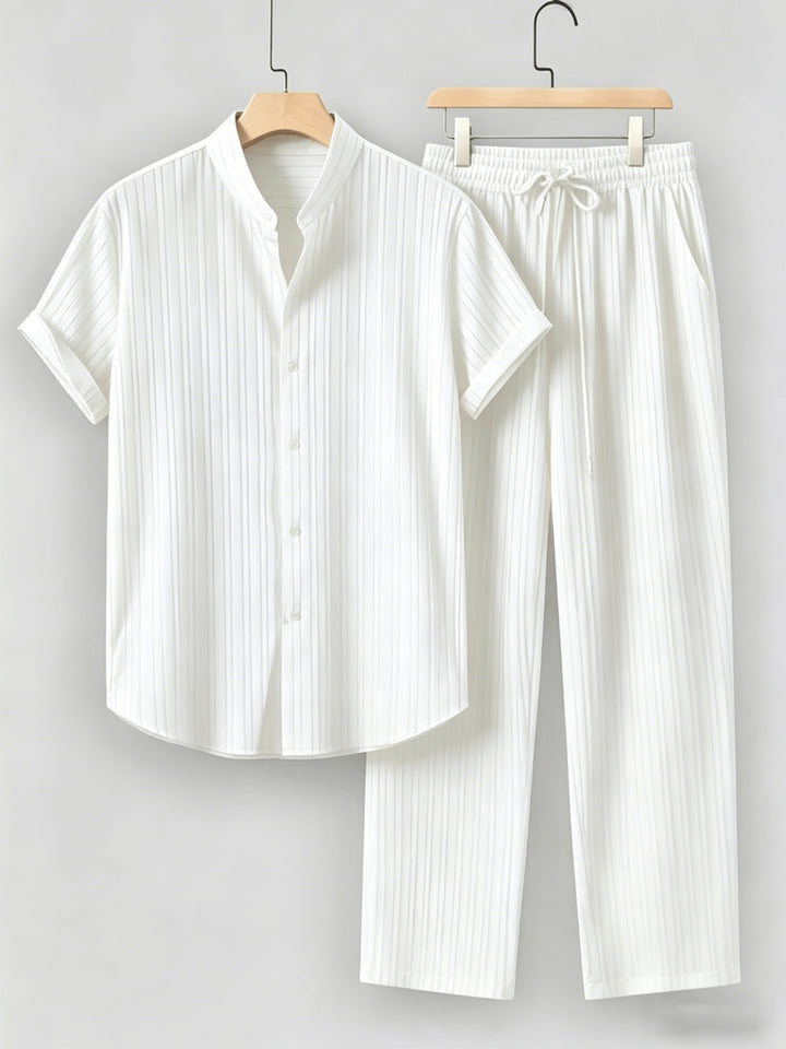 Patrick | Men's Textured Short Sleeve Shirt & Trouser Set