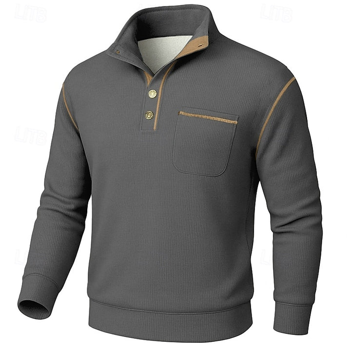 Barrett | Button-Up Standing Collar Pullover