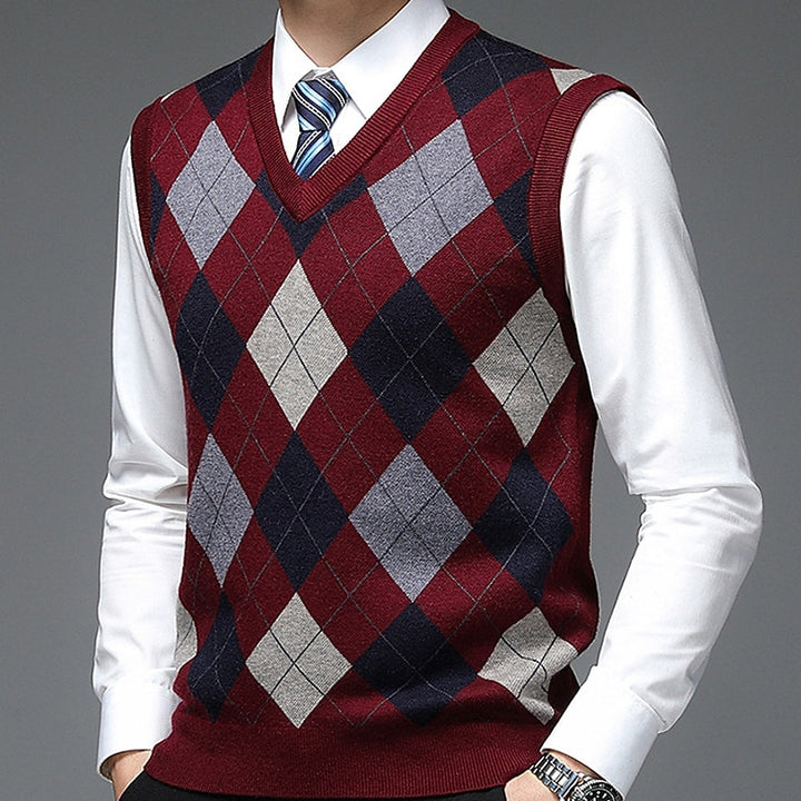 Clark | Argyle V-Neck Sweater Vest