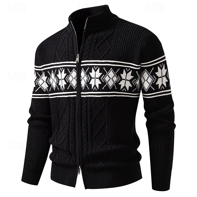 Wesley | Patterned Stand-Collar Cardigan