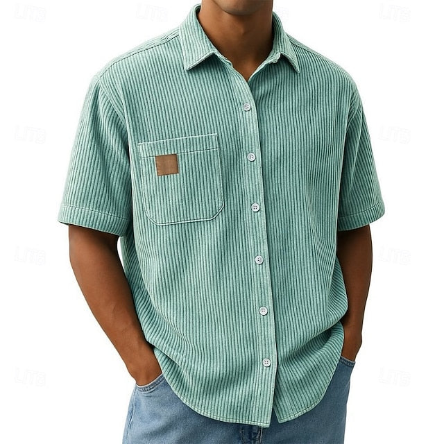 Alan | Men's Corduroy Short Sleeve Shirt