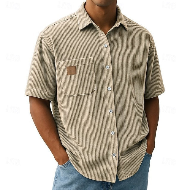 Alan | Men's Corduroy Short Sleeve Shirt