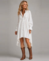 Corinne | Flowing High-Low Shirt Dress