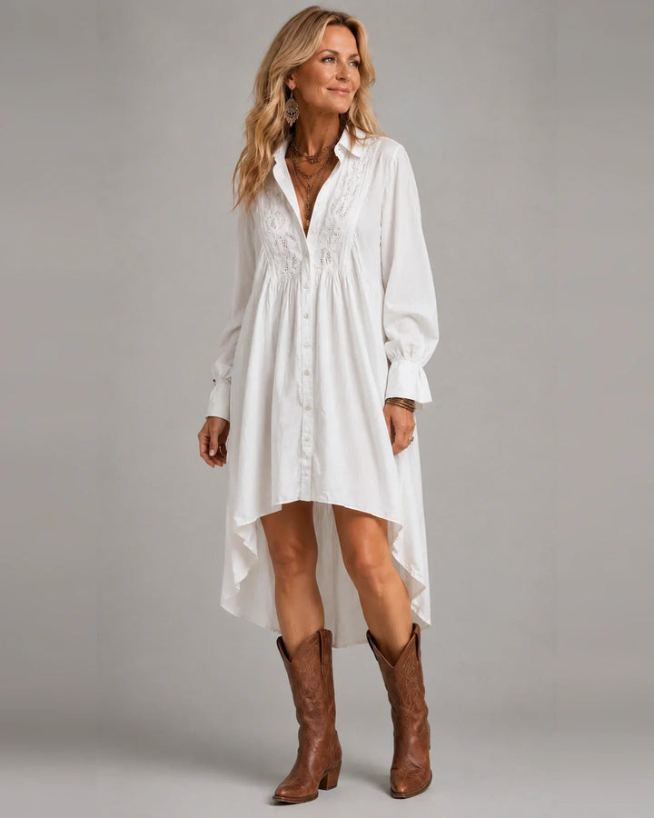 Corinne | Flowing High-Low Shirt Dress