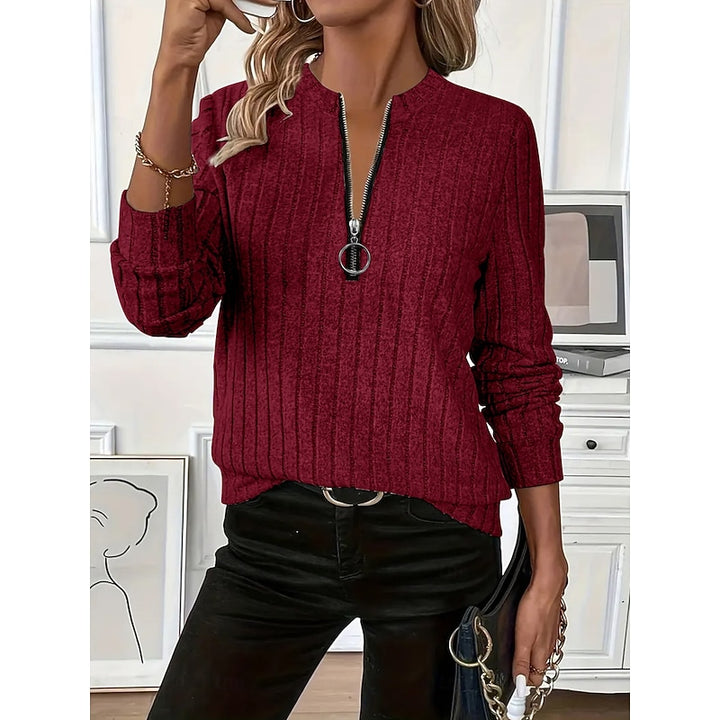 Flora | Ribbed Quarter-Zip Top