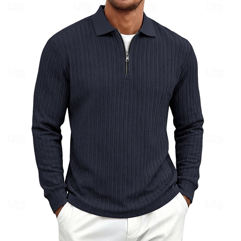Maxwell | Textured Quarter-Zip Polo Shirt
