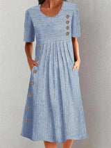 Rosabel | Coastal Stripe Midi Dress